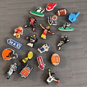 Kids Football Sports-Themed Shoe Charms Set. NWT. 20 pc set.